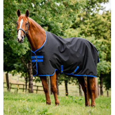 Manta Amigo Ripstop Horseware 900D Turnout forrada con polar 50g Negro / azul clásico