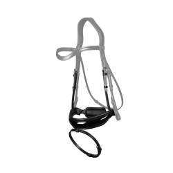 Muserola Dy'on doma cuero plano Combinada Ancha Cierre Pull Back Brillante