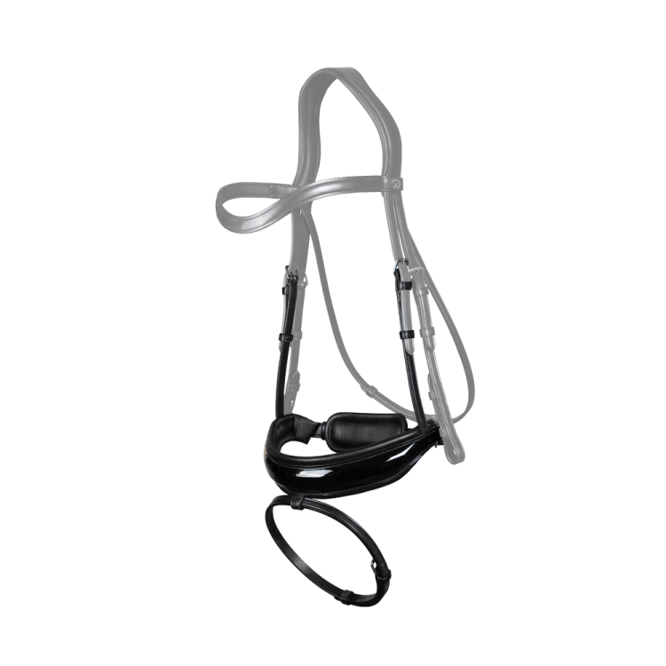 Muserola Dy'on doma cuero plano Combinada Ancha Cierre Pull Back Brillante