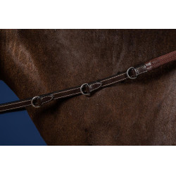 Riendas Howlett Dy'on 3 "D" Goma 1/2'' con 7 topes Castaño Marrón