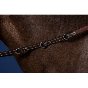 Riendas Howlett Dy'on 3 "D" Goma 1/2'' con 7 topes Castaño Marrón