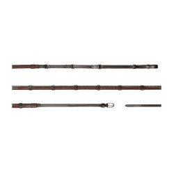 Riendas Howlett Dy'on 3 "D" Goma 1/2'' con 7 pasadores Castaño Marr&amp;amp;amp;oacute;n