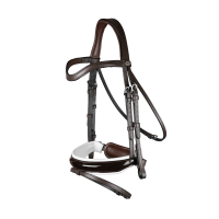 Brida Working by Dy'on Muserola Combinada Ancha Barnizada Forro Blanco Marrón