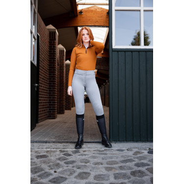 Pantalón térmico con asiento completo Mira para mujer Horze Aleación Gris