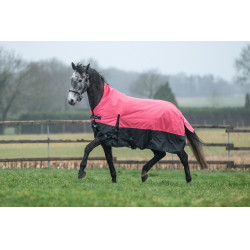 Manta highneck HKM Norwich 600D 100g Coral / negro Rojo