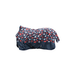 Manta highneck HKM Norwich 600D 100g Azul con estampado de estrellas Motifs