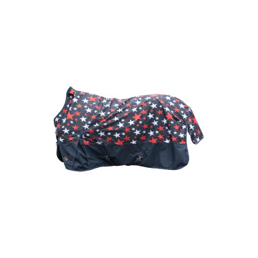 Manta highneck HKM Norwich 600D 100g Azul con estampado de estrellas Motifs