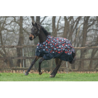 Manta highneck HKM Norwich 600D forro liso Coral / negro Rojo