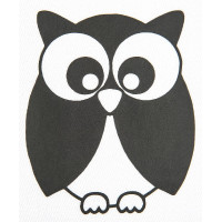 Motivo termoadhesivo búho HKM Negro ps film
