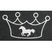 Motivo termoadhesivo corona y caballo HKM Plata flex moda glitter Motivo termoadhesivo corona y caballo HKM Plata flex moda glitter