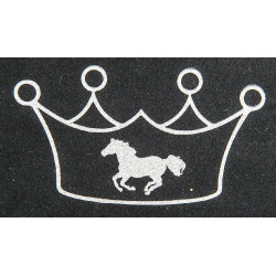 Motivo termoadhesivo corona y caballo HKM Plata flex moda glitter Motivo termoadhesivo corona y caballo HKM Plata flex moda glitter