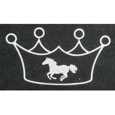 Motivo termoadhesivo corona y caballo HKM Plata flex moda glitter Motivo termoadhesivo corona y caballo HKM Plata flex moda glitter