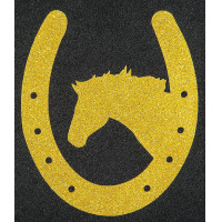 Parche termoadhesivo herradura y caballo HKM Oro flex moda glitter