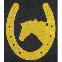 Parche termoadhesivo herradura y caballo HKM Oro flex moda glitter