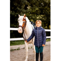 Chaqueta de equitación acolchada para niños Horze Astrid Azul polar Azul marino Chaqueta de equitación acolchada para niños Horze Astrid Azul polar Azul marino