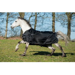 Manta de cuadra Premium HKM 1680D 200g forro liso Negro