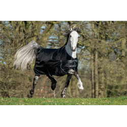 Manta de cuadra Premium HKM 1680D 200g forro liso Negro