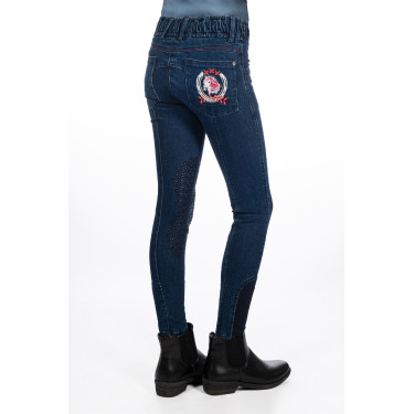 Pantalón infantil Aymee Denim con rodilleras de silicona HKM Pantalón infantil Aymee Denim con rodilleras de silicona HKM