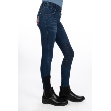 Pantalón infantil Aymee Denim con rodilleras de silicona HKM Pantalón infantil Aymee Denim con rodilleras de silicona HKM
