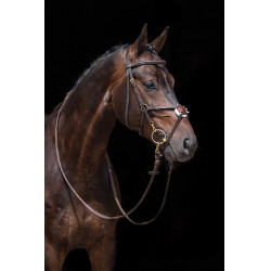 Brida estilo mexicano reforzada, borreguillo HKM Castaño Marrón