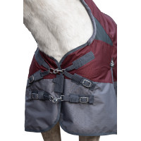 Manta highneck HKM Yukon 600D forrada de forro polar Rojo oscuro / gris