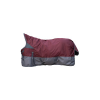 Manta highneck HKM Yukon 600D forro liso Rojo oscuro / gris