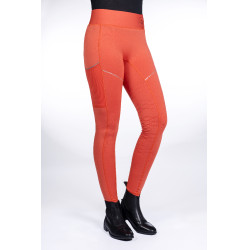 Legging Savona Style con asiento completo de silicona HKM Roja Rojo