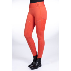 Legging Savona Style con asiento completo de silicona HKM Roja Rojo