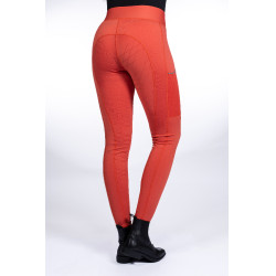Legging Savona Style con asiento completo de silicona HKM Roja Rojo