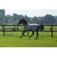 Manta antimoscas Comfort con forro polar HKM Gris / natural / azul