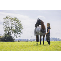 Manta antimoscas Comfort con forro polar HKM Gris / natural / azul