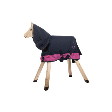 Capa impermeable HKM Funny Horses Fucsia / marino