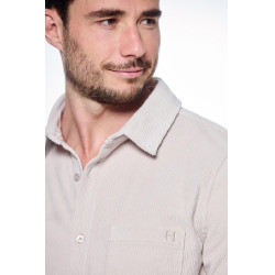 Camisa de terciopelo Harcour Shavi hombre Marfil Beige