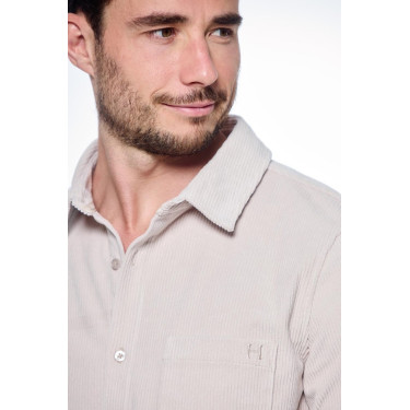 Camisa de terciopelo Harcour Shavi hombre Marfil Beige
