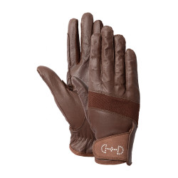 Guantes de cuero y malla para mujer Horze Castaño Marrón Guantes de cuero y malla para mujer Horze Castaño Marrón