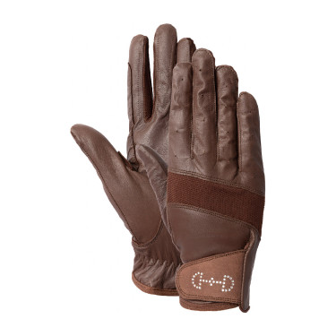 Guantes de cuero y malla para mujer Horze Castaño Marrón Guantes de cuero y malla para mujer Horze Castaño Marrón