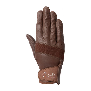 Guantes de cuero y malla para mujer Horze Castaño Marrón Guantes de cuero y malla para mujer Horze Castaño Marrón