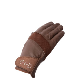 Guantes de cuero y malla para mujer Horze Castaño Marrón Guantes de cuero y malla para mujer Horze Castaño Marrón