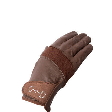 Guantes de cuero y malla para mujer Horze Castaño Marrón Guantes de cuero y malla para mujer Horze Castaño Marrón