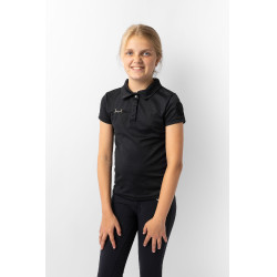 Polo funcional de manga corta para niños Horze Denise Azul marino oscuro