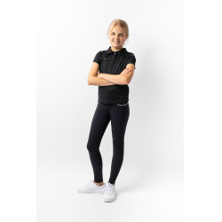 Polo funcional de manga corta para niños Horze Denise Azul marino oscuro