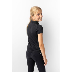 Polo funcional de manga corta para niños Horze Denise Azul marino oscuro