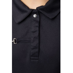 Polo funcional de manga corta para niños Horze Denise Azul marino oscuro