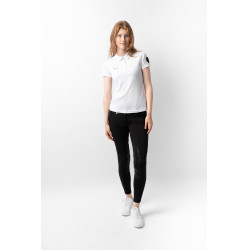 Polo funcional de manga corta para mujer Horze Denise Blanco Polo funcional de manga corta para mujer Horze Denise Blanco
