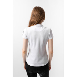 Polo funcional de manga corta para mujer Horze Denise Blanco Polo funcional de manga corta para mujer Horze Denise Blanco
