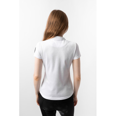 Polo funcional de manga corta para mujer Horze Denise Blanco Polo funcional de manga corta para mujer Horze Denise Blanco