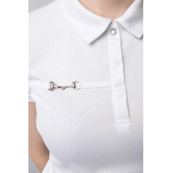 Polo funcional de manga corta para mujer Horze Denise Blanco Polo funcional de manga corta para mujer Horze Denise Blanco