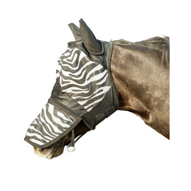 Máscara anti-moscas HKM Zebra protección de ollares Máscara anti-moscas HKM Zebra protección de ollares