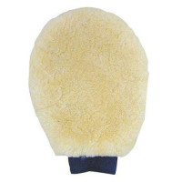 Guante de cepillado HKM de auténtica lana de oveja Natural Marrón Guante de cepillado HKM de auténtica lana de oveja Natural Marrón