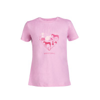 Camiseta infantil HKM I love horse riding Rosa